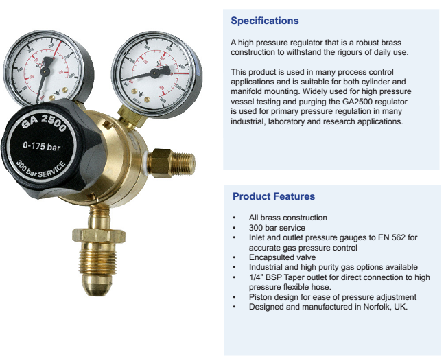 Van giảm áp NITO ARC GAS model GA 2500